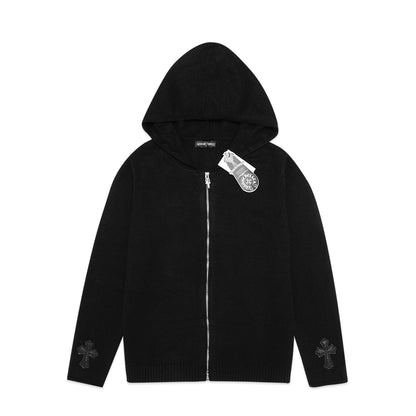 Chrome Hearts Arm Cross Patch Knitted Hoodie