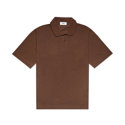 FOLX Diagonal Textured Polo Shirt