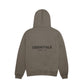 FOG Essentials Back Black Rubber Text Hoodie