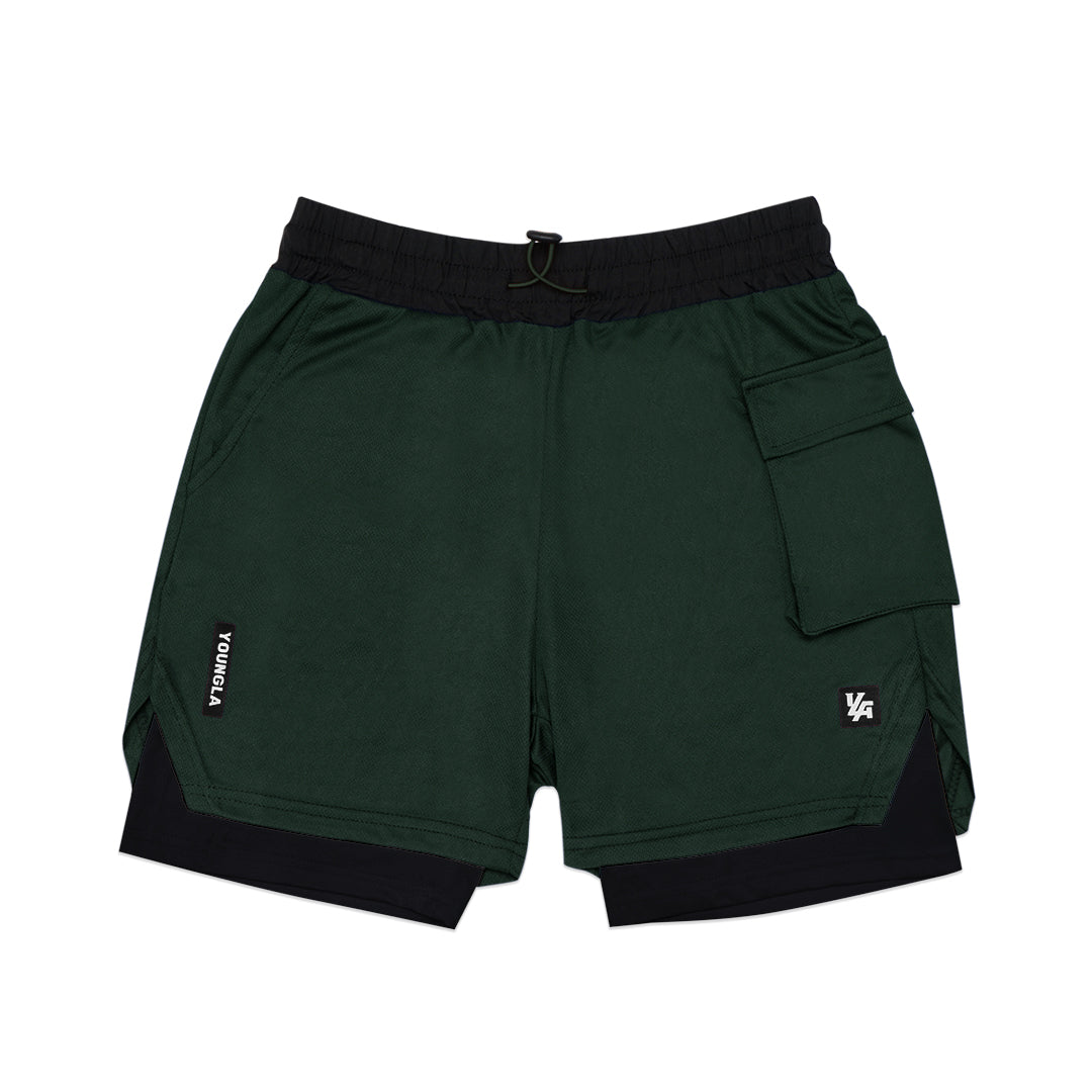YOUNGLA Flap Pocket Liner Shorts
