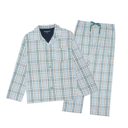 Reserve Checkered Poplin Long Sleeve Pyjama Set