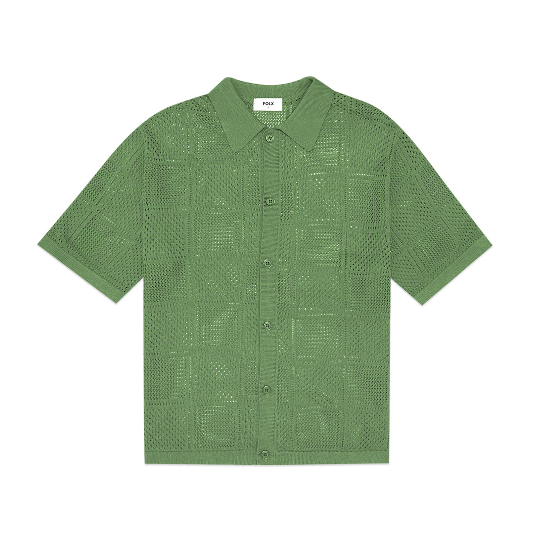 FOLX Crochet Knitted Short Sleeve Shirt