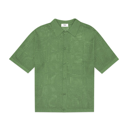 FOLX Crochet Knitted Short Sleeve Shirt