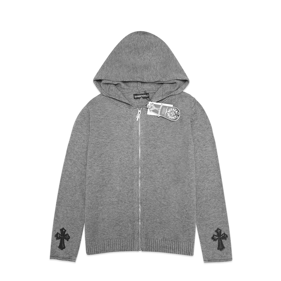 Chrome Hearts Arm Cross Patch Knitted Hoodie