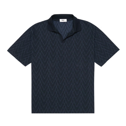 FOLX Jacquard V Pattern Polo Shirt