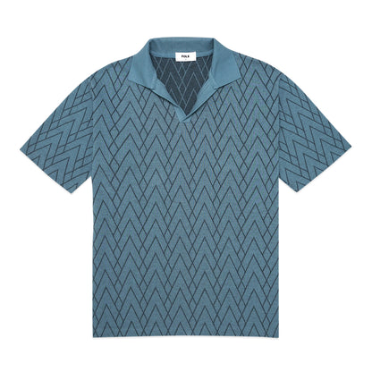 FOLX Jacquard V Pattern Polo Shirt
