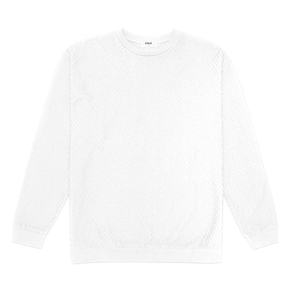 FOLX Jacquard Diamond Slash Textured Sweatshirt