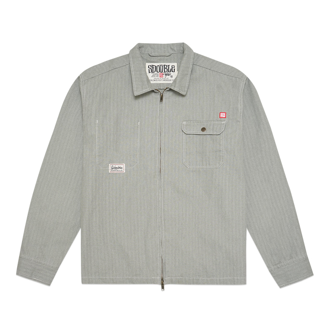 SDOUBLE Herringbone Denim Zip Jacket