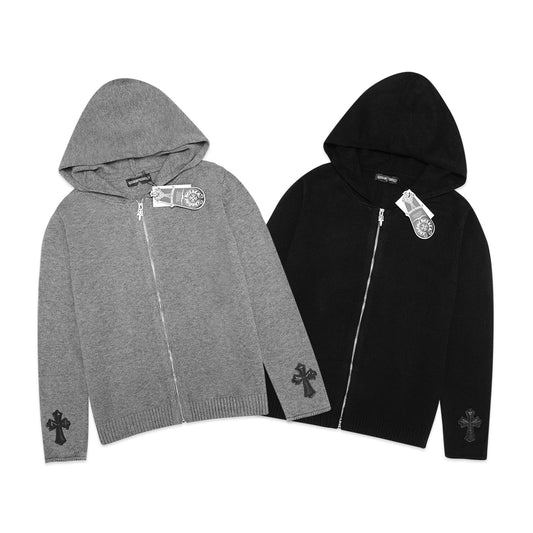 Chrome Hearts Arm Cross Patch Knitted Hoodie