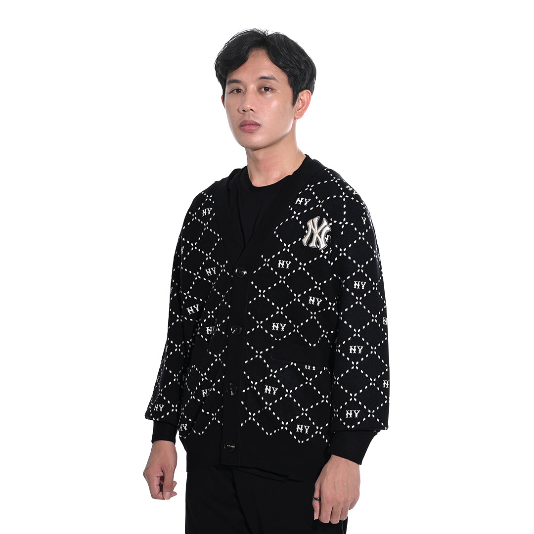 M7B Diamond Monogram Jacquard Cardigan