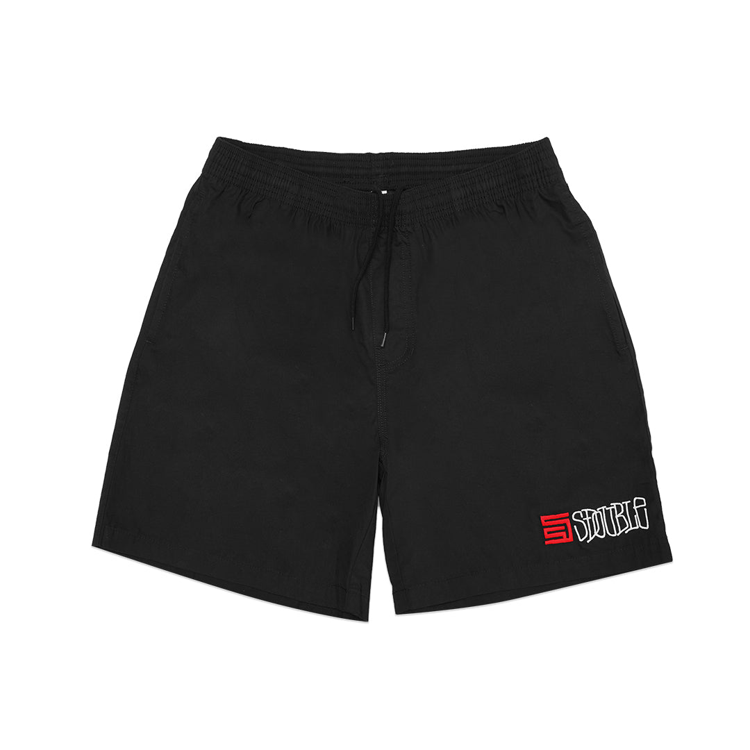 SDOUBLE Embroidery Logo Poplin Coast Shorts