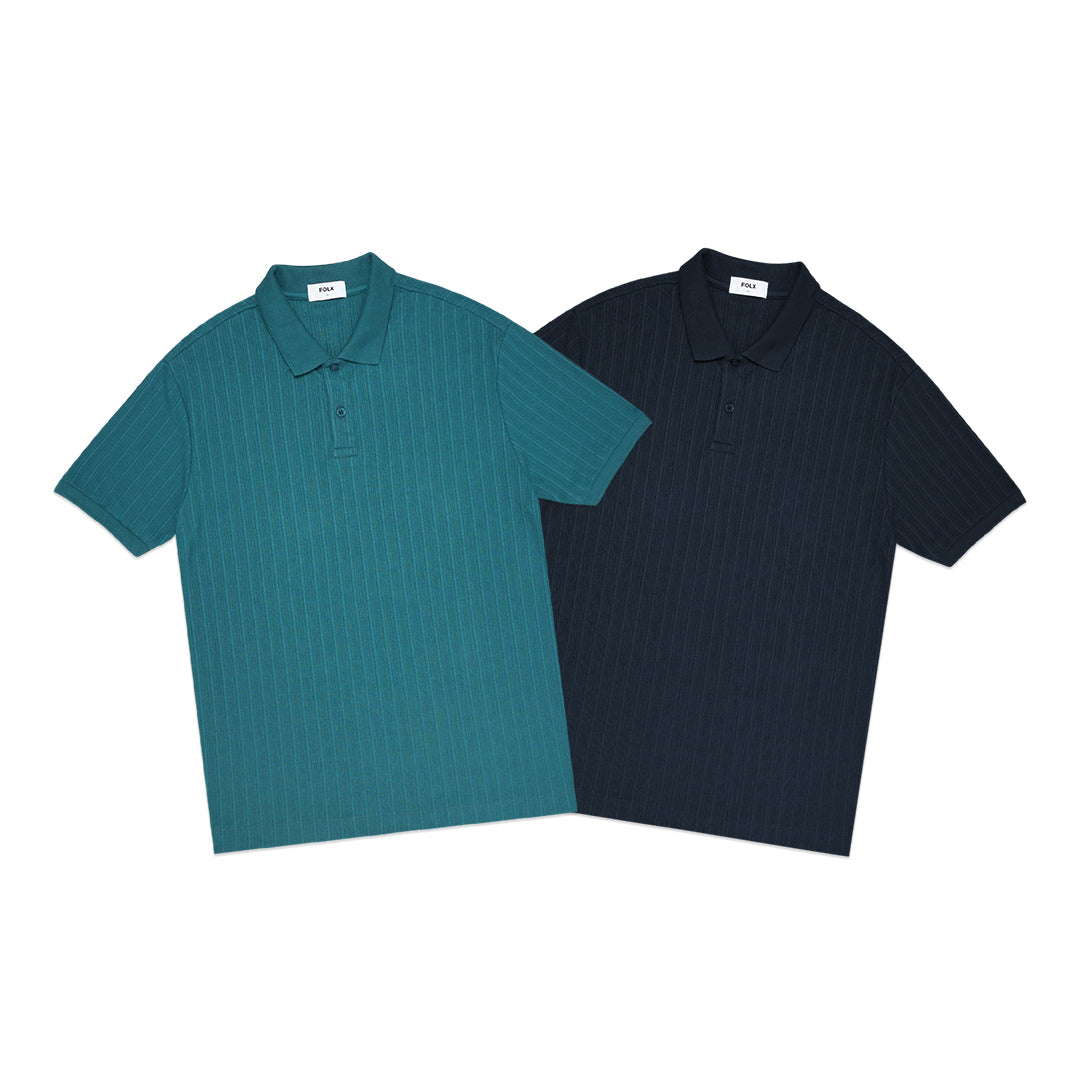 FOLX Ridge Textured Polo Shirt