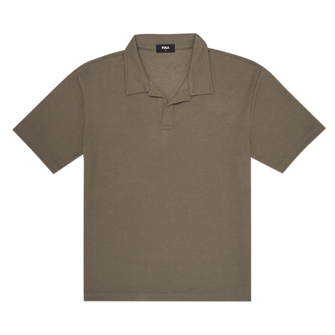FOLX Openline Textured Polo Shirt