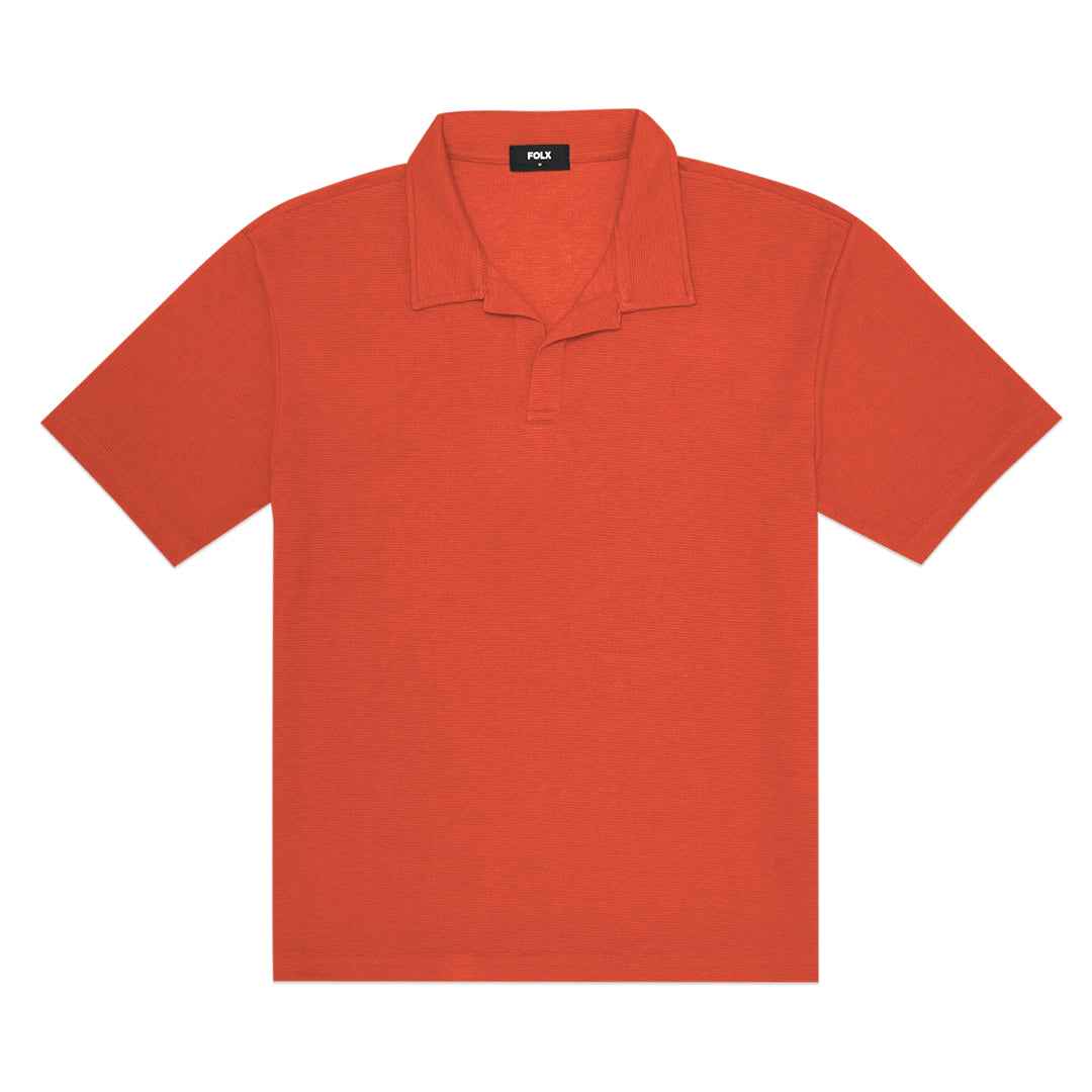 FOLX Openline Textured Polo Shirt
