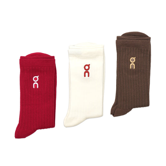 On Cloud Embroidery Logo Mid Socks 3-Pair Pack