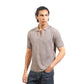 FOLX Linear Textured Open Collar Polo Shirt