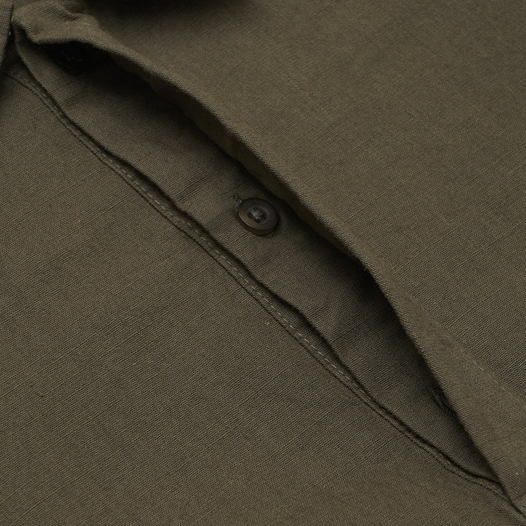 FOLX Relaxed Cotton Popover Long Sleeve Shirt