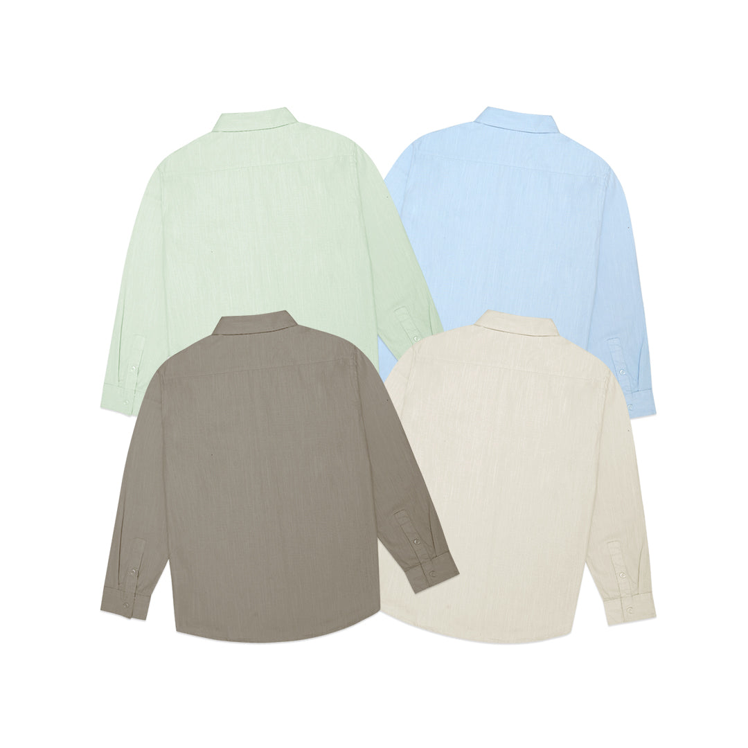 FOLX Textured Cotton Long Sleeve Shirt