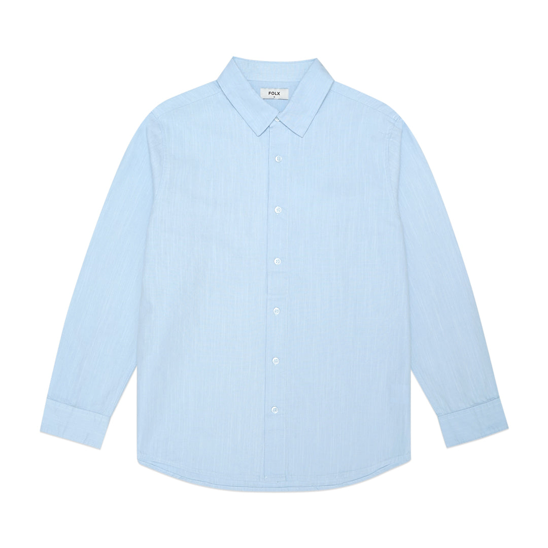 FOLX Textured Cotton Long Sleeve Shirt