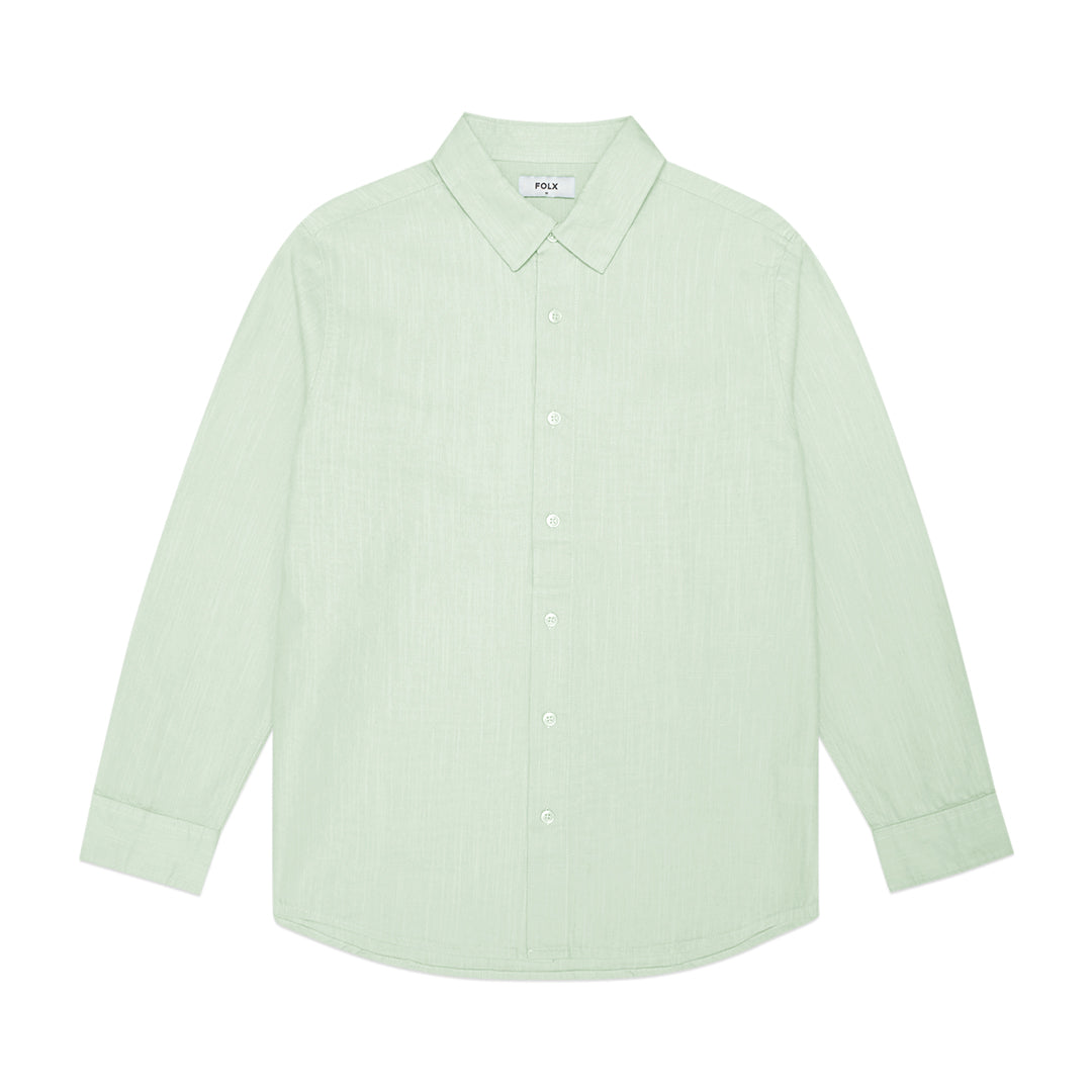 FOLX Textured Cotton Long Sleeve Shirt
