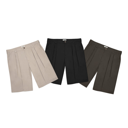FOLX Baggy Pleated Chino Shorts