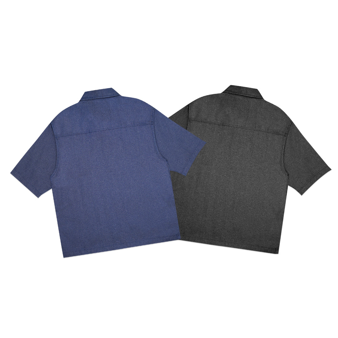 FOLX Denim Popover Short Sleeve Shirt