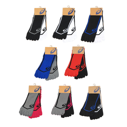 ASC Five-Finger Running Ankle Socks Mix 2-Pair Pack
