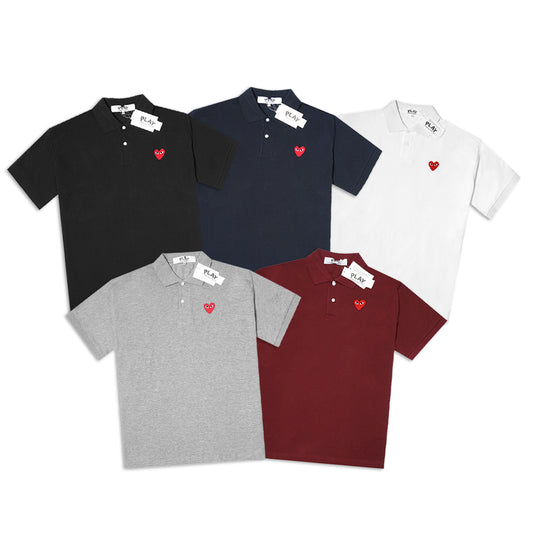 CDG Play Red Heart Polo Shirt