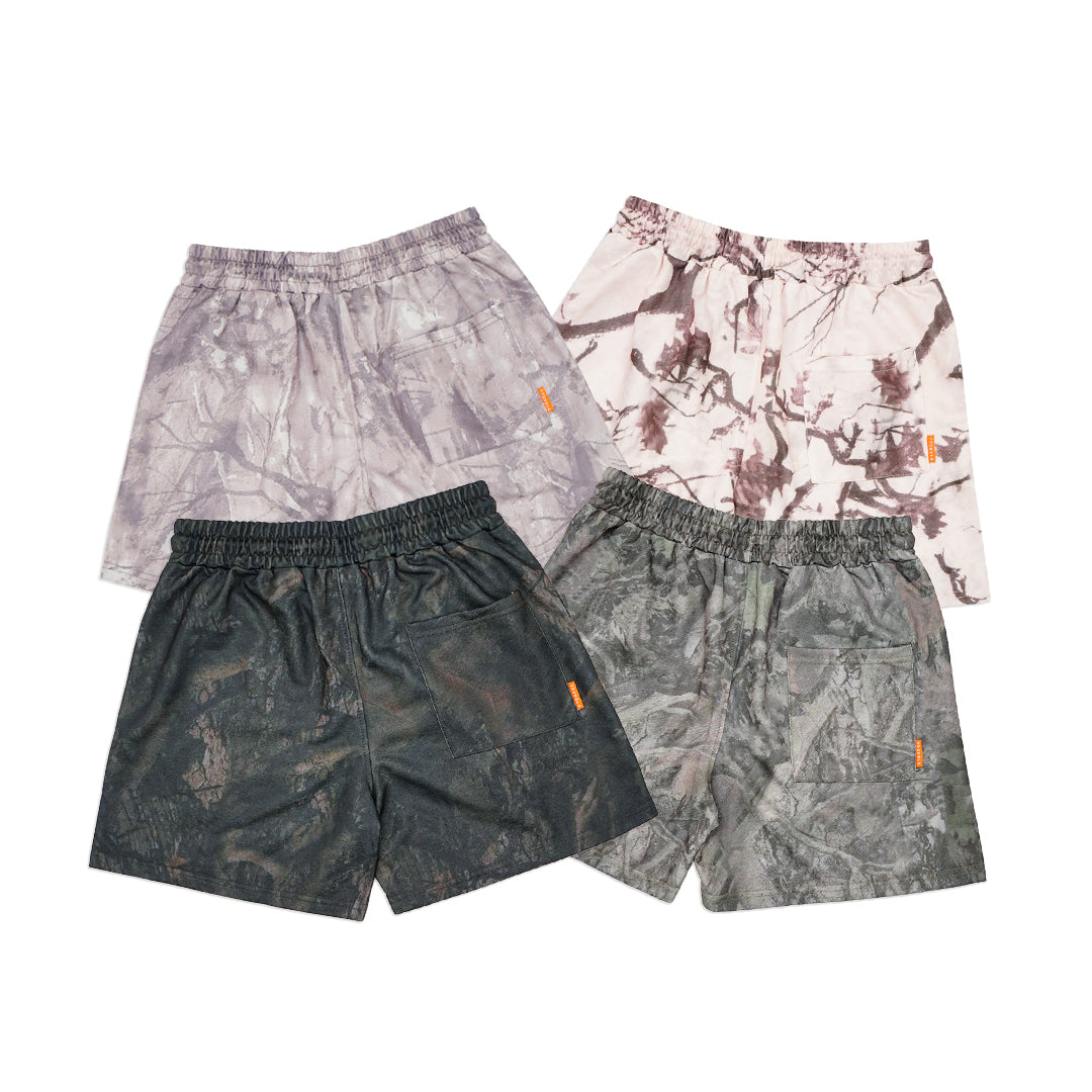 YOUNGLA Tree Camo Sweat Shorts