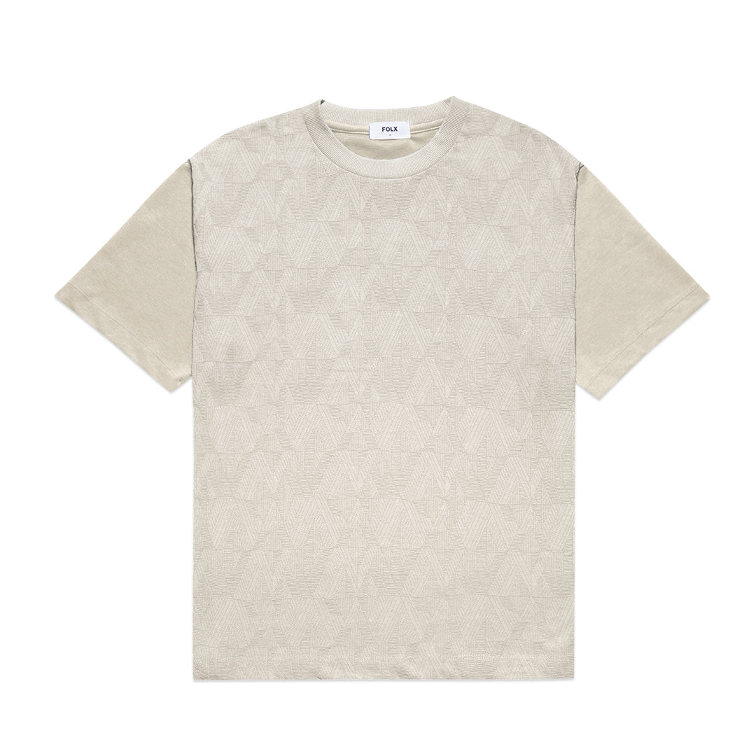 FOLX Color-Block Sleeves Diamond Texture T-Shirt