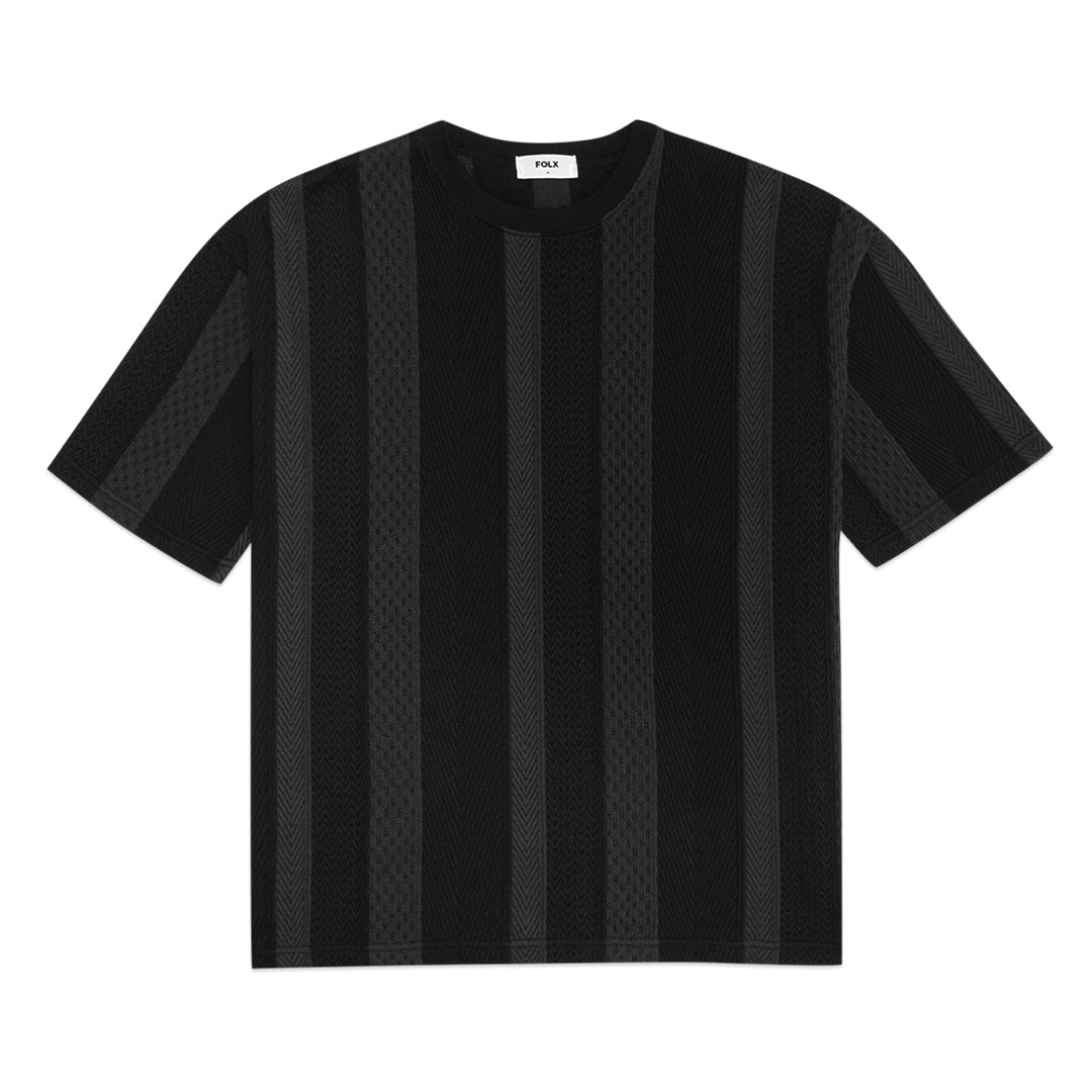 FOLX Alternating Vertical Knit T-Shirt