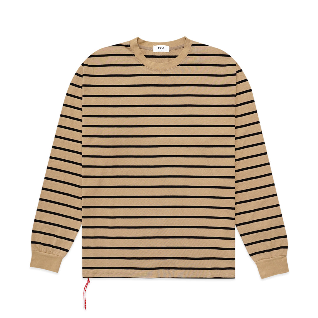 FOLX Red Rope Striped Long Sleeve Shirt