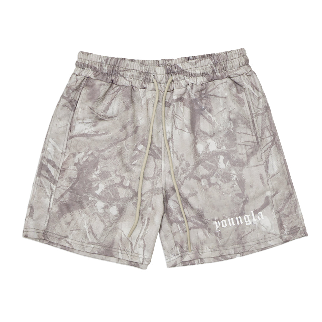 YOUNGLA Tree Camo Sweat Shorts