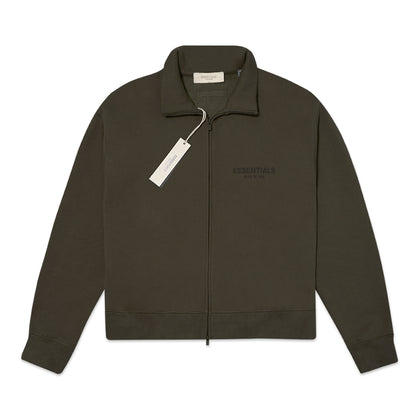 FOG Essentials Chest Solid Velvet Text Full-Zip Jacket