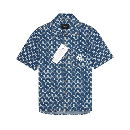 M7B Classic Monogram Denim Short Sleeve Shirt