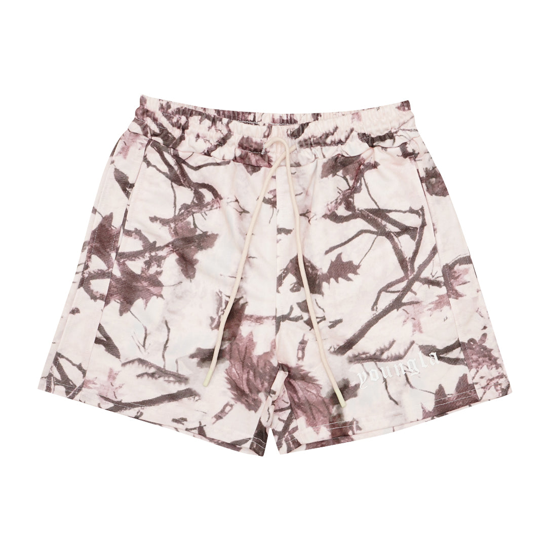 YOUNGLA Tree Camo Sweat Shorts