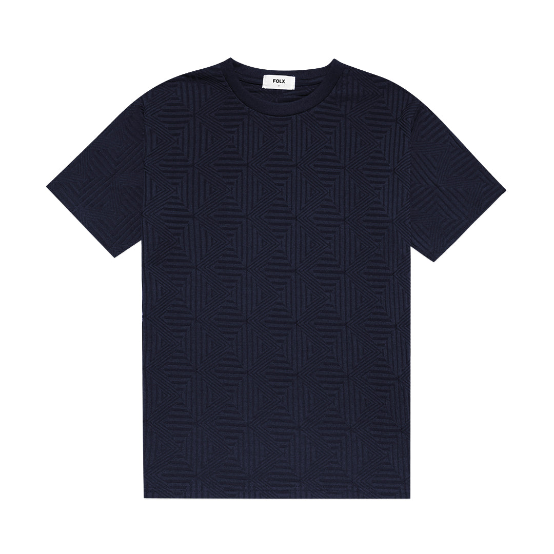 FOLX Jacquard Geometric Textured T-Shirt
