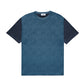 FOLX Color-Block Sleeves Diamond Texture T-Shirt