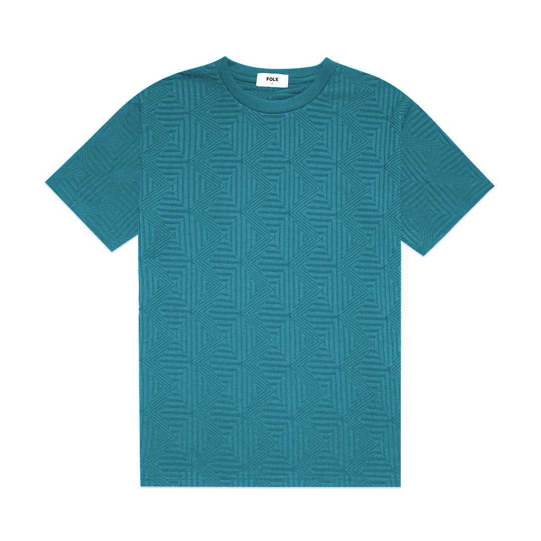 FOLX Jacquard Geometric Textured T-Shirt