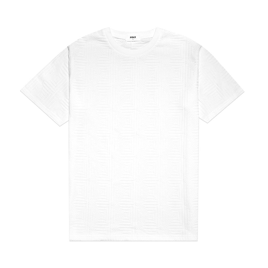 FOLX Jacquard Geometric Textured T-Shirt