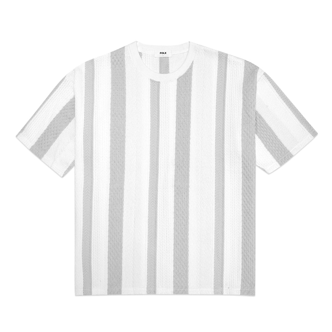 FOLX Alternating Vertical Knit T-Shirt