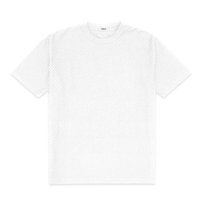FOLX Jacquard Diamond Slash Textured T-Shirt