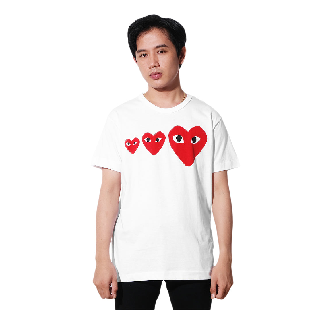CDG Play Horizontal Hearts T-Shirt