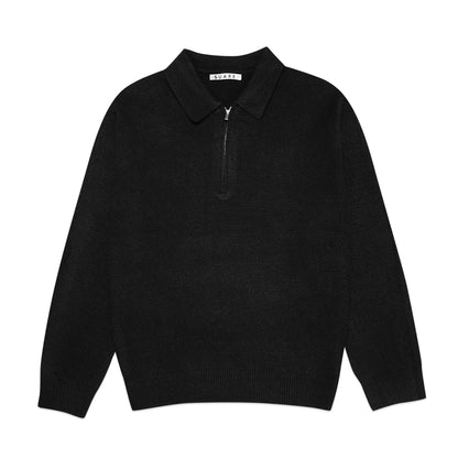 Suare Half Zip-Up Faux-Wool Knit Jacket