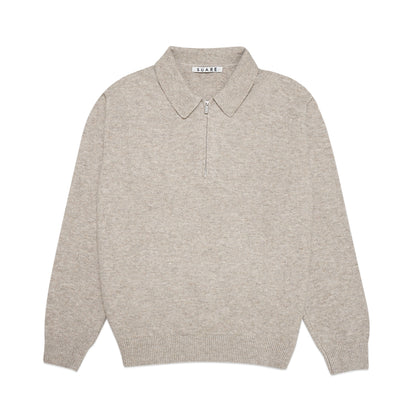 Suare Half Zip-Up Faux-Wool Knit Jacket