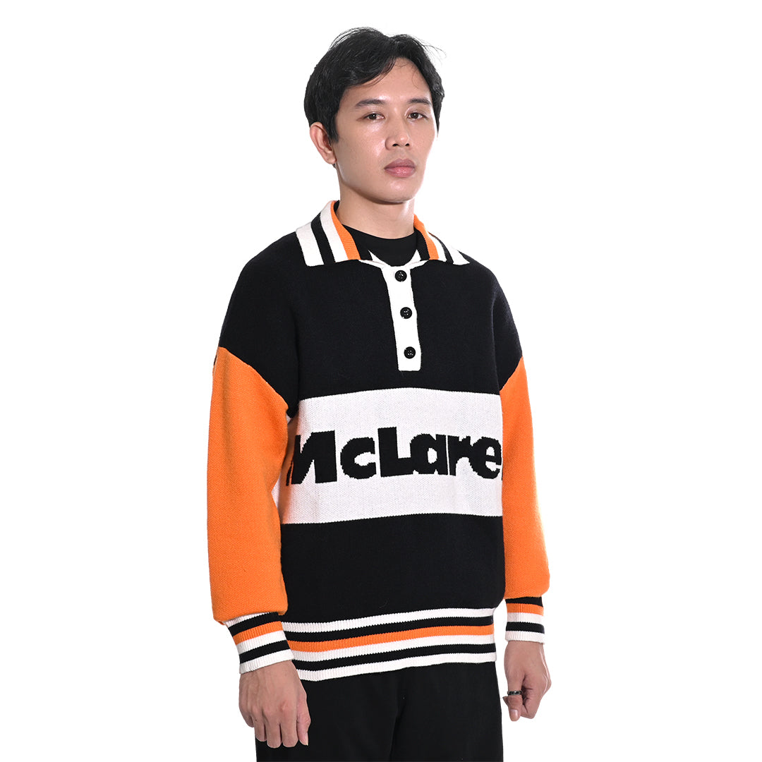 Rhude X McLaren Color Block Long Polo Sweater