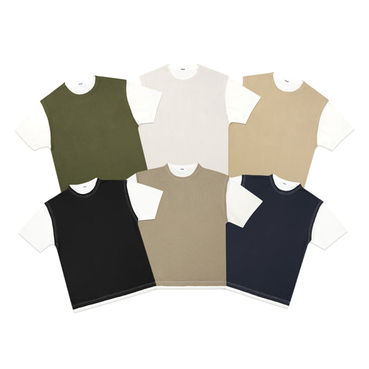 FOLX Faux Layered White Sleeve T-Shirt