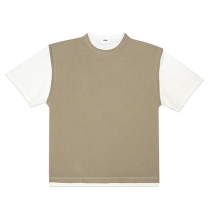 FOLX Faux Layered White Sleeve T-Shirt