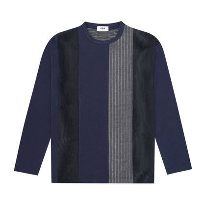 FOLX Vertical Patchwork Long Sleeve T-Shirt