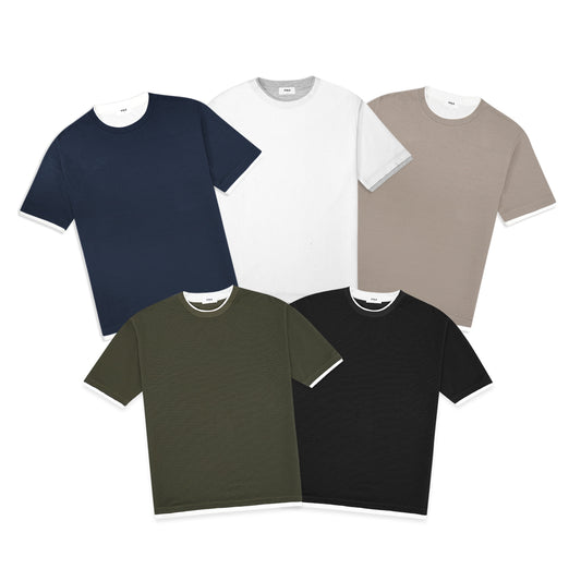 FOLX White Faux Layered Crewneck T-Shirt